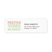 Moderne kleurrijke feestelijke vibes zijn vrolijk  etiket (Voorkant)