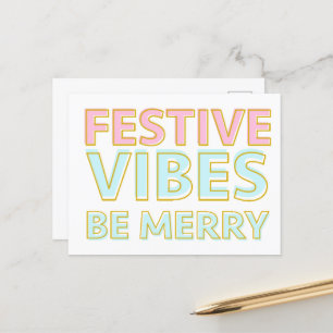 Moderne kleurrijke feestelijke vibes zijn vrolijk feestdagenkaart