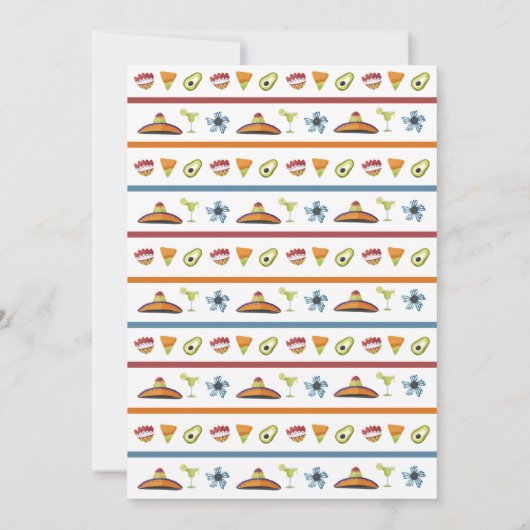 Moderne Kleurrijke Fiesta Mexicaans Eerste Verjaar Kaart (Achterkant)