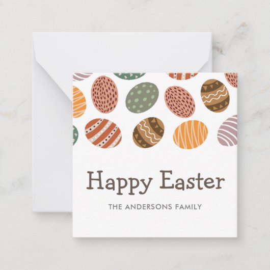 Moderne Kleurrijke Fiesta Pasen Ei Notitiekaartje (Voorkant)