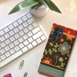 Moderne kleurrijke Floral Dragonfly Inspirivity Samsung Galaxy Hoesje