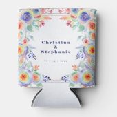 Moderne Kleurrijke Floral LGBTQ Bruiloft Blikjeskoeler (Voorkant)