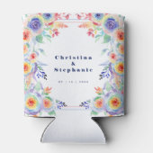 Moderne Kleurrijke Floral LGBTQ Bruiloft Blikjeskoeler (Achterkant)