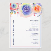 Moderne Kleurrijke Floral LGBTQ Bruiloft Menu (Voorkant)