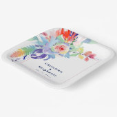 Moderne Kleurrijke Floral LGBTQ Bruiloft Papieren Bordje (Gebogen)