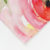 Moderne, kleurrijke Floral Waterverf Kraft Fleece Deken (Hoek)