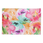 Moderne, kleurrijke Floral Waterverf Kraft Kussensloop (Achterkant)