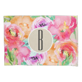 Moderne, kleurrijke Floral Waterverf Kraft Kussensloop (Voorkant)