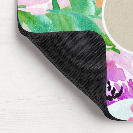 Moderne, kleurrijke Floral Waterverf Kraft Muismat (Hoek)