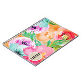 Moderne, kleurrijke Floral Waterverf Kraft Notitieboek (Linkerzijde)