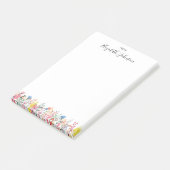Moderne, kleurrijke Floral-Waterverf Post-it® Notes (Schuin)