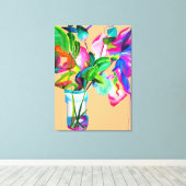 Moderne, kleurrijke florale stille waterverf Art Canvas Afdruk (Insitu (Houten vloer))