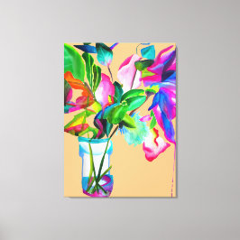 Moderne, kleurrijke florale stille waterverf Art Canvas Afdruk