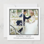 Moderne kleurrijke foto bruiloft save the date (Achterkant)