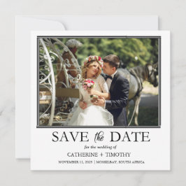 Moderne kleurrijke foto bruiloft save the date