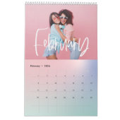 Moderne kleurrijke foto-kalender voor pastelregenb kalender (Feb 2026)