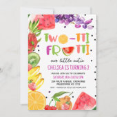 Moderne Kleurrijke Fruit Twotii Frutti 2e Verjaard Kaart (Voorkant)