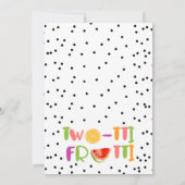 Moderne Kleurrijke Fruit Twotii Frutti 2e Verjaard Kaart (Achterkant)