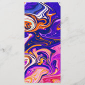 Moderne, kleurrijke galaxy Artistic Abstract Weddi Menu (Achterkant)