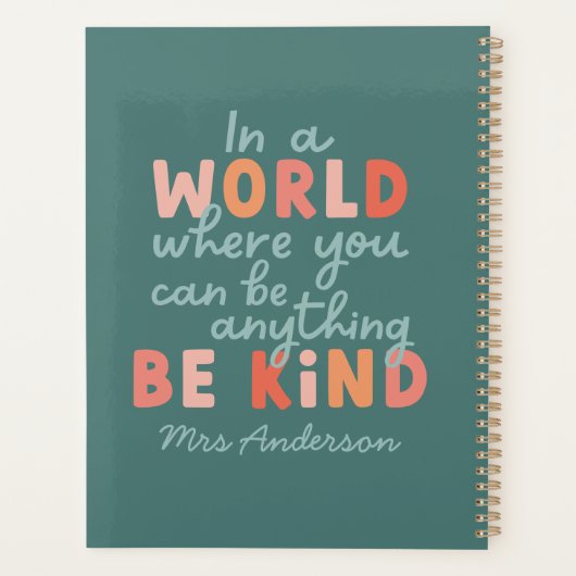 Moderne, kleurrijke, gedurfde typografie is een aa planner (Achterkant)