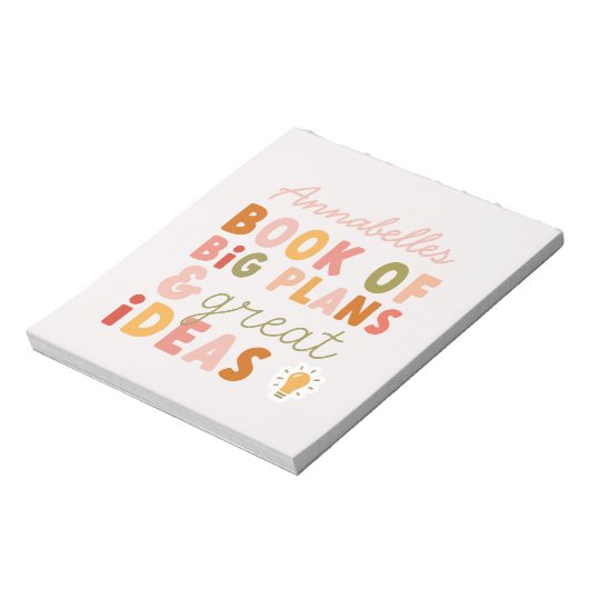 Moderne, kleurrijke, gedurfde typografische planne notitieblok (Linkerzijde)