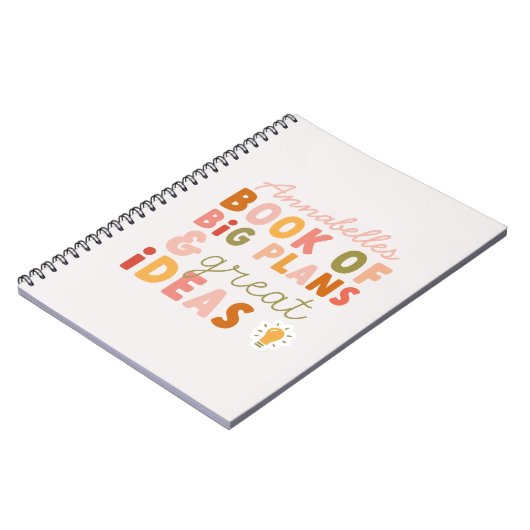 Moderne, kleurrijke, gedurfde typografische planne notitieboek (Linkerzijde)