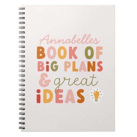 Moderne, kleurrijke, gedurfde typografische planne notitieboek (Voorkant)