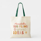 Moderne, kleurrijke, gedurfde typografische planne tote bag (Achterkant)