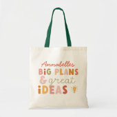 Moderne, kleurrijke, gedurfde typografische planne tote bag (Voorkant)