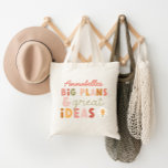 Moderne, kleurrijke, gedurfde typografische planne tote bag<br><div class="desc">Moderne kleurrijke gewaagde typografie plannen en ideeën leuke canvas tas. Ideaal voor Kerstmis,  Verjaardag,  Nieuw schooljaar,  Zakelijk of leraar cadeau.</div>