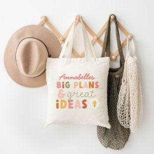 Moderne, kleurrijke, gedurfde typografische planne tote bag