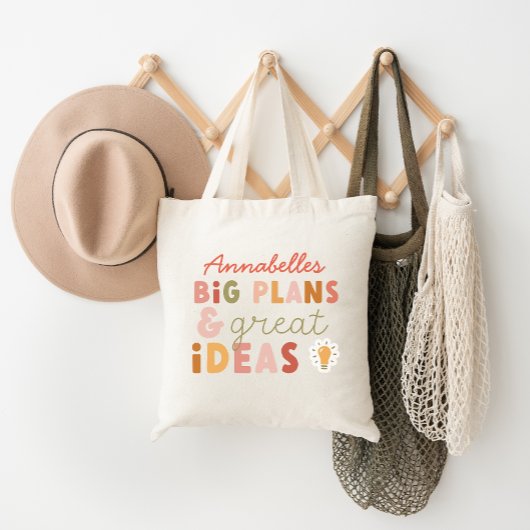 Moderne, kleurrijke, gedurfde typografische planne tote bag