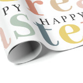 Moderne, kleurrijke, gelukkige Pasen Cadeaupapier (Rol Hoek)