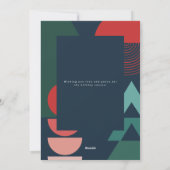 Moderne, kleurrijke geometrische abstracte feestfo feestdagenkaart (Achterkant)