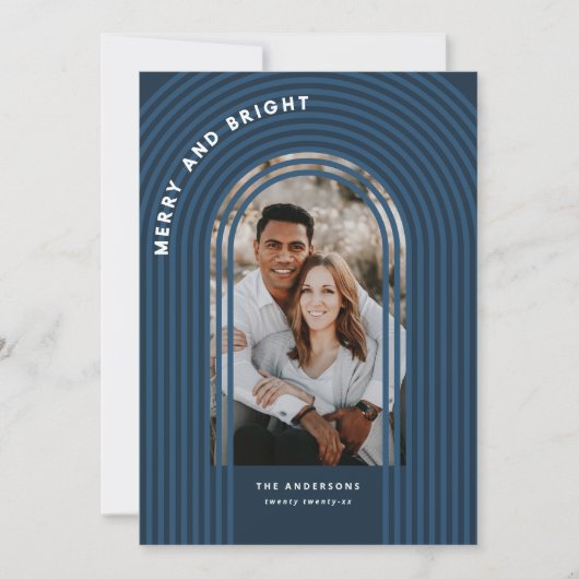 Moderne, kleurrijke geometrische abstracte feestfo feestdagenkaart (Voorkant)