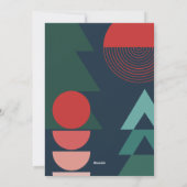 Moderne, kleurrijke geometrische abstracte feestfo feestdagenkaart (Achterkant)