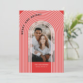 Moderne, kleurrijke geometrische abstracte feestfo feestdagenkaart (Staand voorkant)