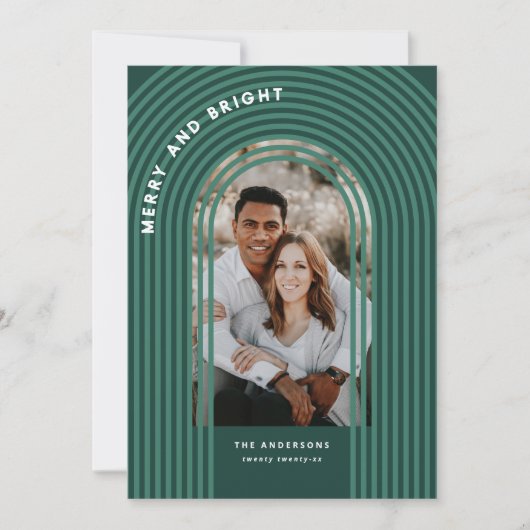 Moderne, kleurrijke geometrische abstracte feestfo feestdagenkaart (Voorkant)