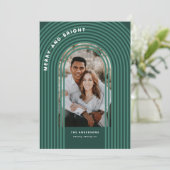 Moderne, kleurrijke geometrische abstracte feestfo feestdagenkaart (Staand voorkant)