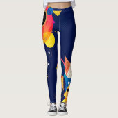 Moderne kleurrijke geometrische artistieke samenst leggings (Voorkant)