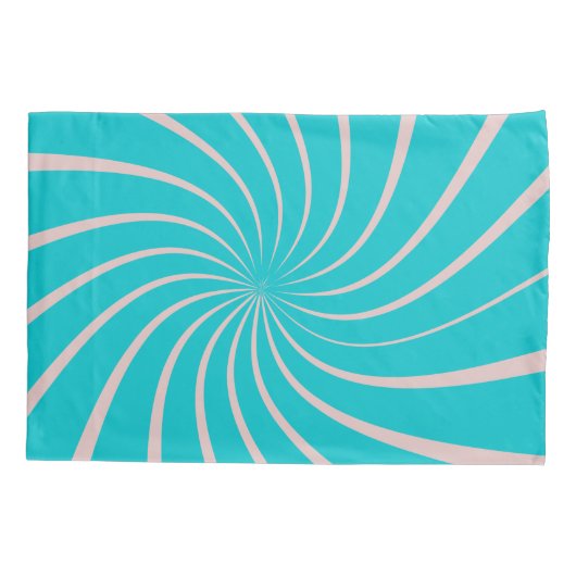 Moderne kleurrijke geometrische blauwe roze trendy kussensloop (Achterkant)