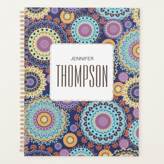 Moderne Kleurrijke Geometrische Cirkel Aangepast Planner (Voorkant)