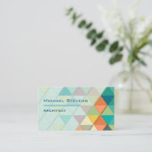 Moderne, kleurrijke geometrische driehoeken archit visitekaartje (Staand voorkant)