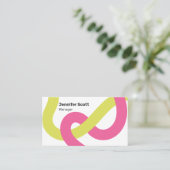 Moderne kleurrijke geometrische lijnen visitekaartje (Staand voorkant)