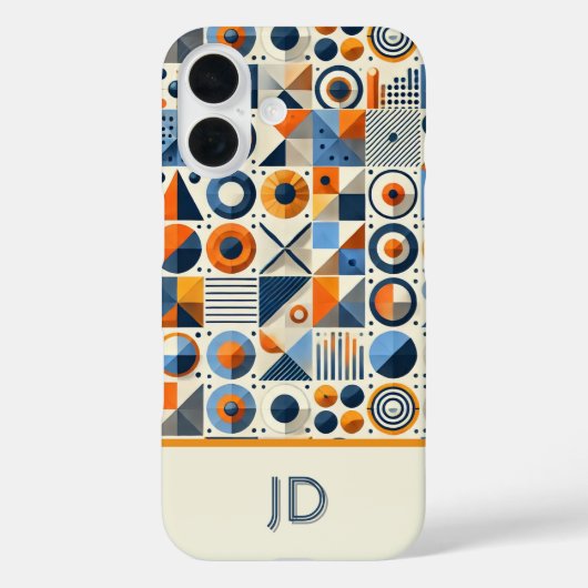 Moderne kleurrijke geometrische monogram Case-Mate iPhone case (Achterkant)