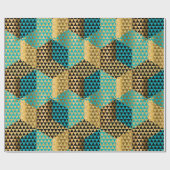 Moderne kleurrijke geometrische octagonpatronen cadeaupapier (Vlak)