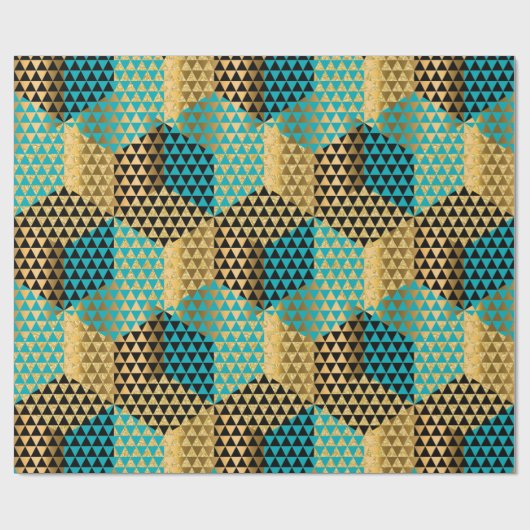 Moderne kleurrijke geometrische octagonpatronen cadeaupapier (Vlak)