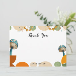 Moderne Kleurrijke Geometrische Paddenstoel Bedank Bedankkaart