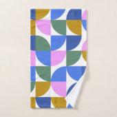 Moderne kleurrijke geometrische patronen Blauw-gou Bad Handdoek (Handdoek)