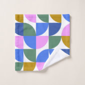 Moderne kleurrijke geometrische patronen Blauw-gou Bad Handdoek (Wasdoekje)